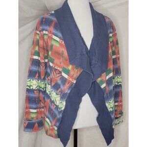 Polo Ralph Lauren Womens Large Southwestern Aztec Cardigan Open Terrycloth Cozy